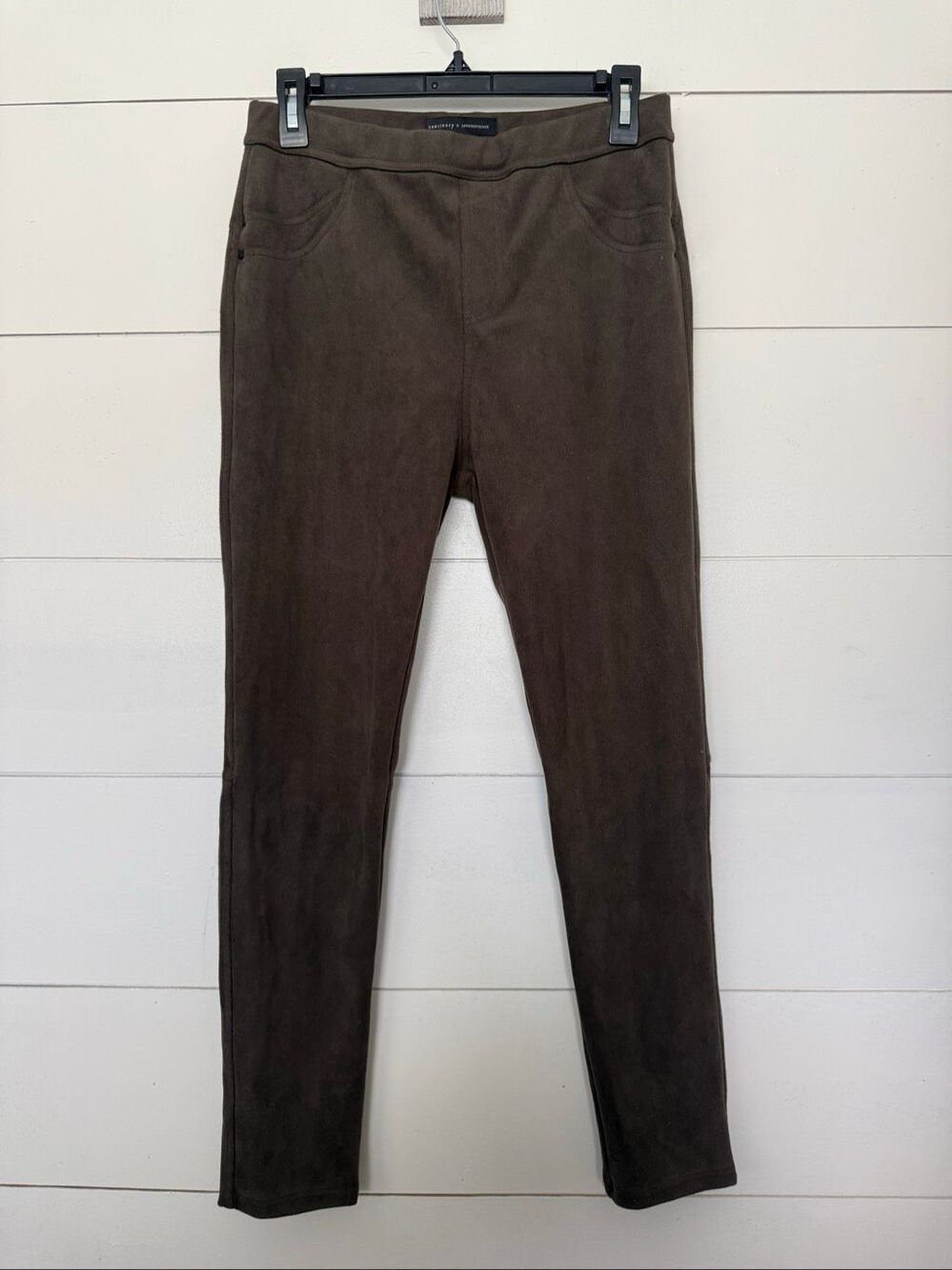 Sanctuary x Anthropologie Women’s Large Brown Suede Leggings Pants Pull On